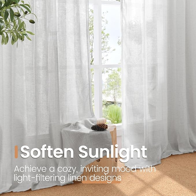 BGment Long Linen Curtains 102 Inch Length - Image 5