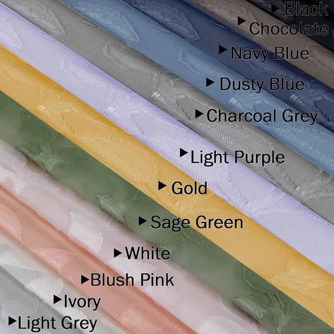 Chyhomenyc Black Short Curtains 45 Inch Length 2 Panels, Light Filtering Leaf - Image 9