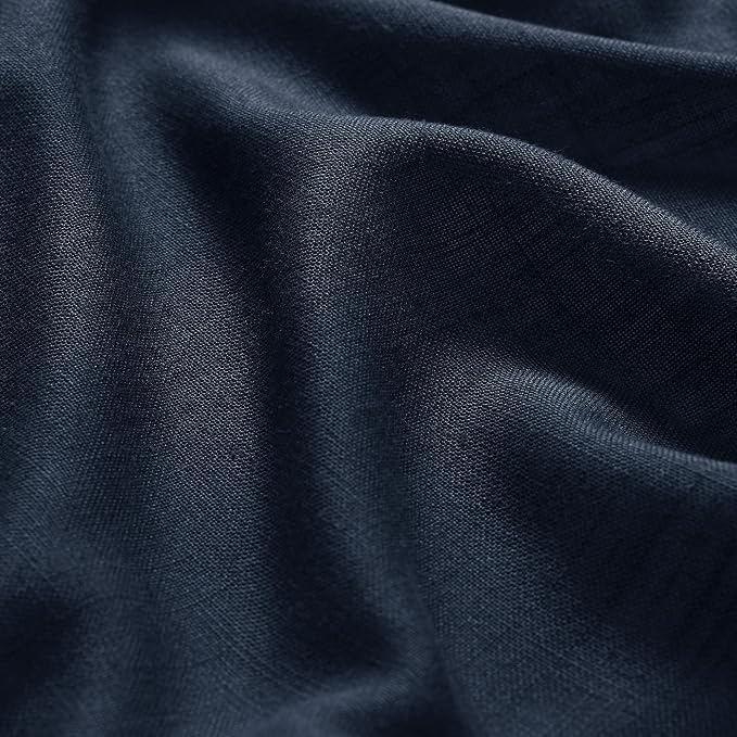 Nanspring Navy Blue Semi Sheer Curtains 72 Inches Long 2 Panels Set - Image 5