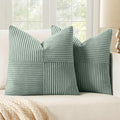 MIULEE Greyish Green Decorative Throw Pillow Covers 18x18 Inch by MIULEE