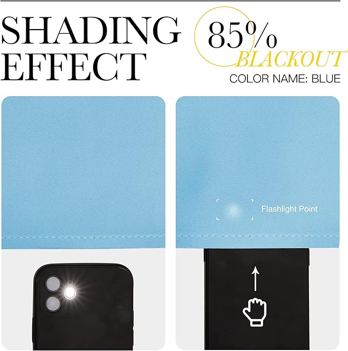 NICETOWN Blue Blackout Curtains 84 inch Length 2 Panels, Grommet Thermal - Image 7