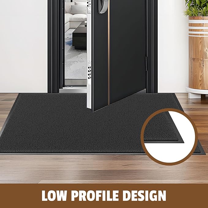 Front Door Mat Outside Entrance, 72" x 48" Doormat Outdoor Indoor Entrance, Non Slip Indoor Mats for Entryway, Heavy Duty Waterproof Low Profile Welcome Mat for Entry, Patio, High Traffic Areas