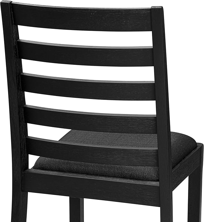 East West Furniture LGX19-BLK-24 -9 Piece Dining Set Includes a Rectangular Kitchen Table with Black Tabletop and 8 Stackable Polyester Fabric Chairs, Black