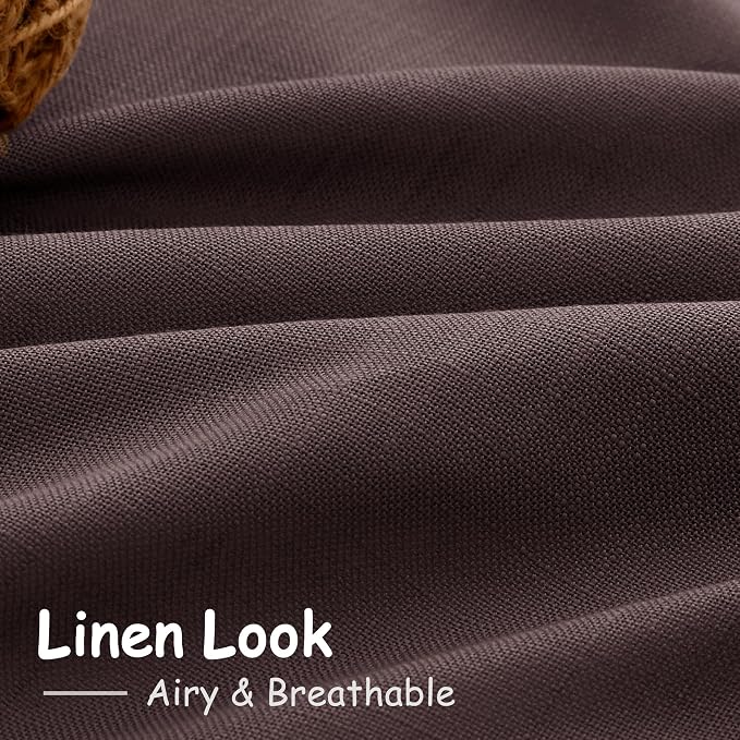 Coffee Brown Extra Long Linen Curtains 120 Inch - Image 3