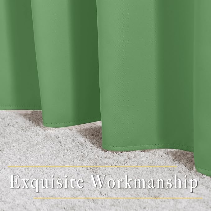 NICETOWN Forest Green Reducing Grommet Curtains - Image 6