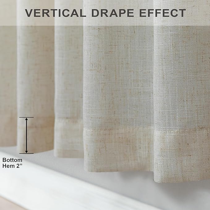 Flax Linen Curtains 96 Inches Long - Image 5