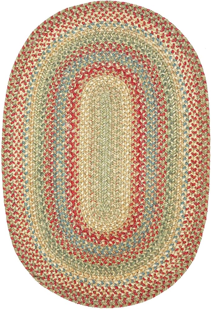 Azalea Multi Color Oval Braided Rug, Jute, 2x3' - Perfect Country Primitive Decor for Entryway, Kitchen, Everywhere