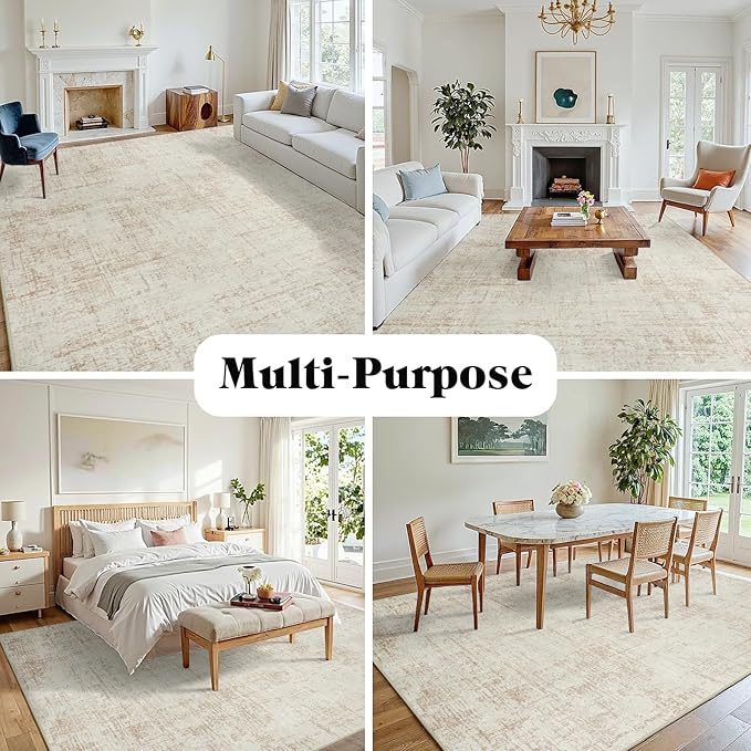 5x8 Area Rugs for Living Room Washable Rug: Anti-Skid Abstract Modern Living - Image 3