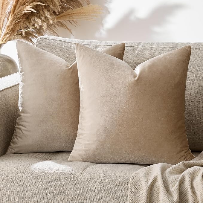 GIGIZAZA Decorative Throw Pillow Covers 26x26, Velvet Sofa Boho Cushion Pillows - Image 7