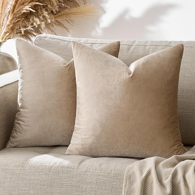 GIGIZAZA Decorative Throw Pillow Covers 18x18, Velvet Sofa Boho Cushion Pillows - Image 7