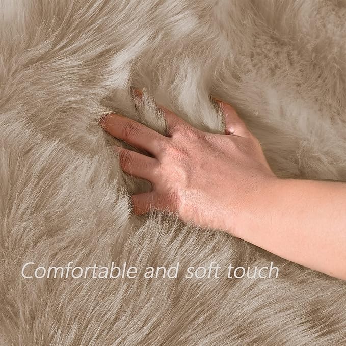 Latepis 8ft Round Light Brown Beige Rugs - Image 4