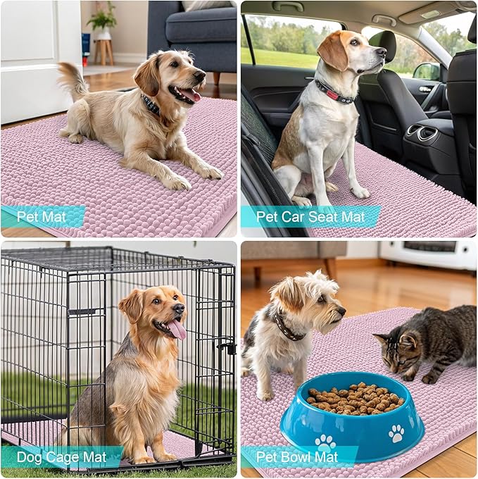 OLANLY Dog Door Mat for Muddy Paws 50x30, Absorbs Moisture and Dirt, Absorbent - Image 7