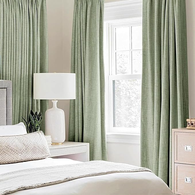 MIULEE Linen Texture 90 Inches Curtains - Image 2