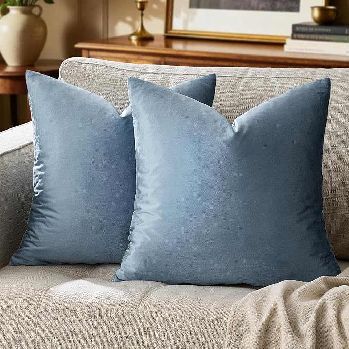 GIGIZAZA Decorative Throw Pillow Covers 16x16, Velvet Sofa Boho Cushion Pillows by GIGIZAZAFocusingonhomedecoration