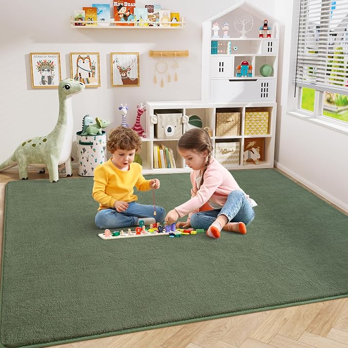 Amearea Modern Area Rugs for Bedroom Living Room, 4x6 Feet Sage Green Thickened - Image 4