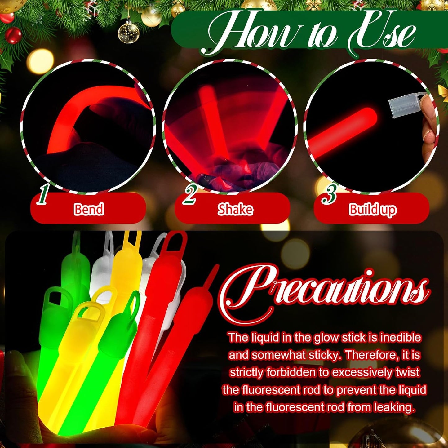 Lewtemi 4" or 6" 100 Pack Bright Glow Sticks Bulk, Glow in The Dark Party Supplies Birthday and Holidays Party Favors