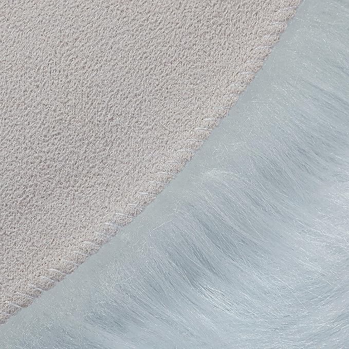 linmopm Faux Fur Rug Sheepskin Shag Fluffy Fuzzy White 2x3 ft Small Rugs - Image 8