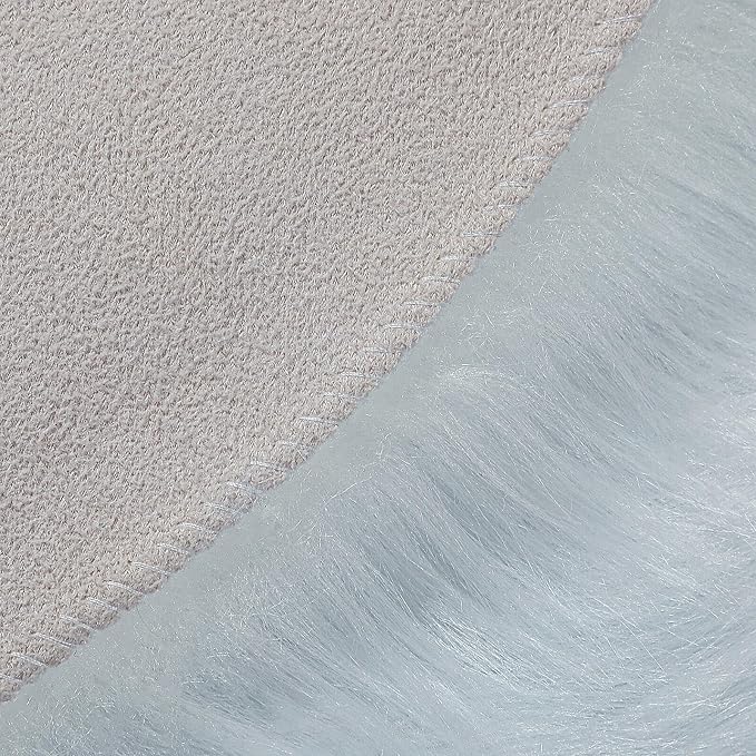 linmopm Faux Fur Rug Sheepskin Shag Fluffy Fuzzy White 3x3 ft Rugs - Image 5