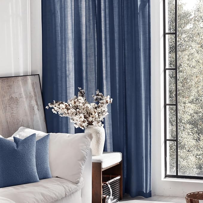 Navy Blue Curtains 80 inch Length - Image 6