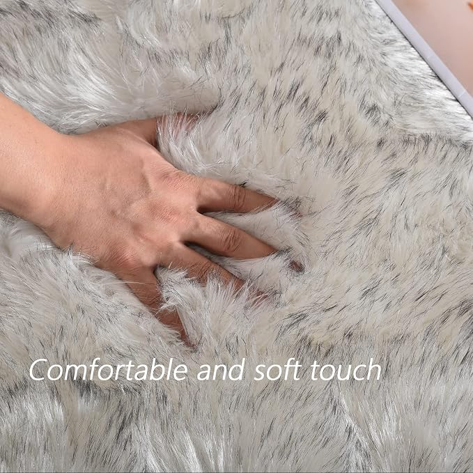 Latepis 6x9 Faux Sheepskin Rug for Living Room Fluffy Washable Rugs for Bedroom - Image 5