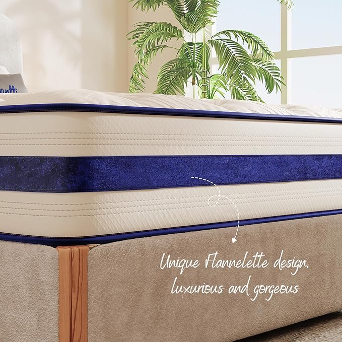 Twin XL Mattress 12 Inch-Hybrid Mattress in a Box-Individual Pocket Springs with Breathable Memory Foam College Dorm Room Essentials-Extra Long Twin Size Bed-Medium Firm Feel for Youth and Kids