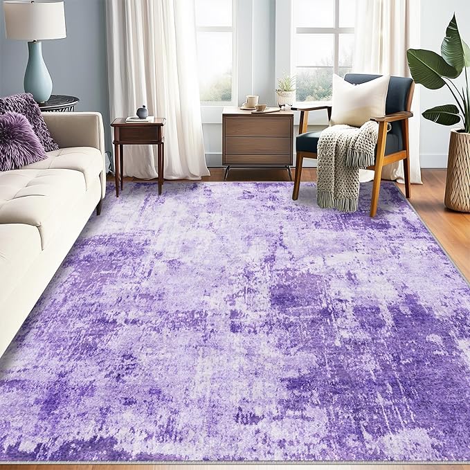 Washable Area Rugs 5'x7' Non-Slip Modern Abstract Soft by RELEANY