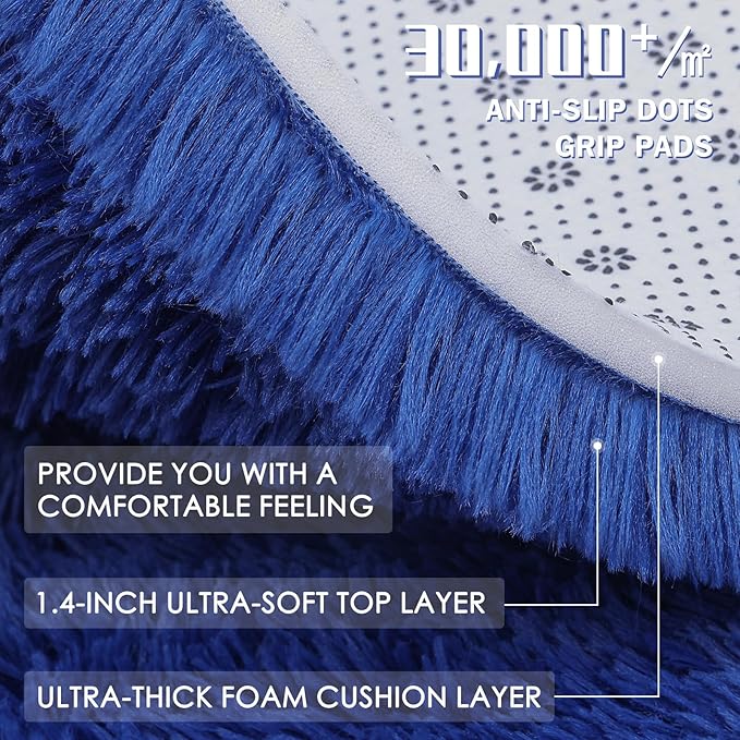 OLANLY 4x5 Machine Washable Accent Rug, Soft Fluffy Shaggy Area Rug - Image 9