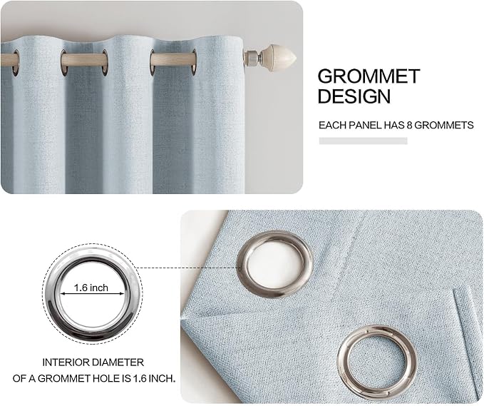 MIULEE 100% Blackout Linen Textured Curtains - Image 4