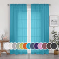 OWENIE Turquoise Blue Sheer Curtains, Sheer Curtains 84 inch Length 2 Panels Set by OWENIE