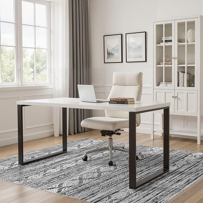 Nakagishi 9x12 Area Rugs Living Room: Washable Large Neutral Soft Rug Stain - Image 8