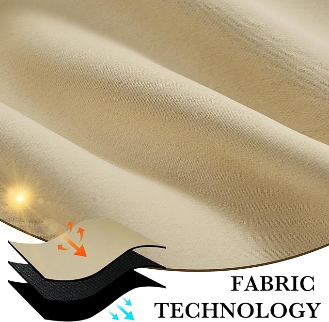 RYB HOME 100% Blackout Basement Curtains 36 inches Long, Heat & UV Blocking - Image 7