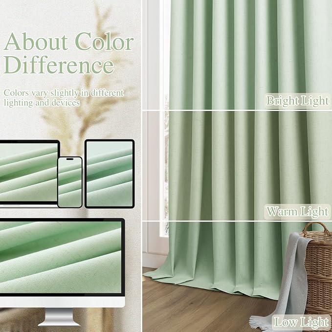 Guken 100% Blackout Curtains 72 Inch Length 2 Panels Set - Image 7