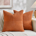 Fancy Homi 2 Packs Burnt Orange Decorative Throw Pillow Covers 22x22 Inch by Fancy+Homi