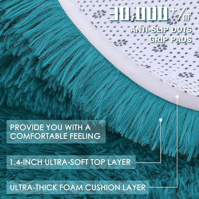 OLANLY Area Rugs for Living Room Bedroom, Machine Washable 4x5.9 ft Soft Fluffy - Image 6