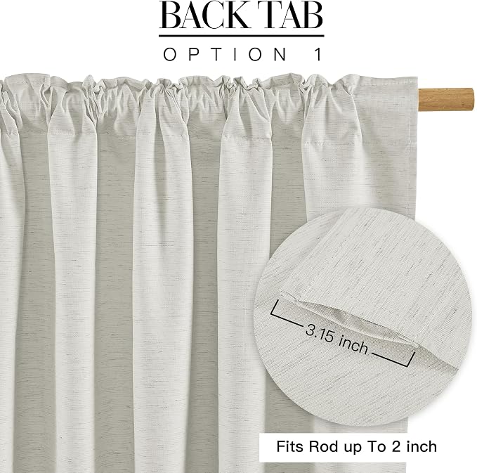 RYB HOME Ivory White 100% Blackout Curtains - Image 6