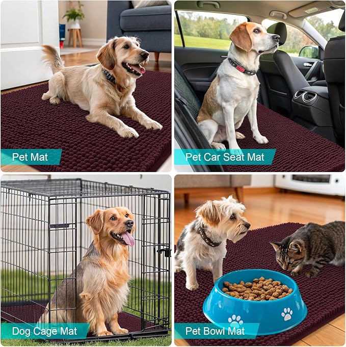 OLANLY Dog Door Mat for Muddy Paws 44x24, Absorbs Moisture and Dirt, Absorbent - Image 7
