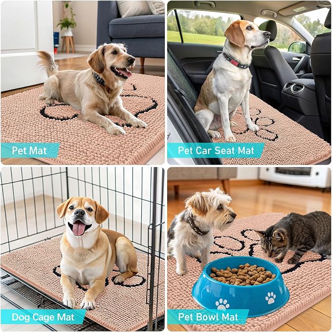 OLANLY Dog Door Mat for Muddy Paws 30x20, Paw Print Design, Absorbs Moisture - Image 7