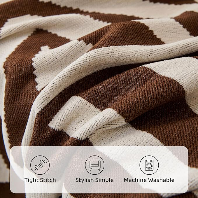 STACYPIK Soft Breathable Boho Chocolate Sofa Cover Stain Resistant Furniture Protector for 3 Cushion Couch Washable Sofa Cover for Dogs Cats Dark Khaki Reversible Sectional Covers for Sofa-91X150IN