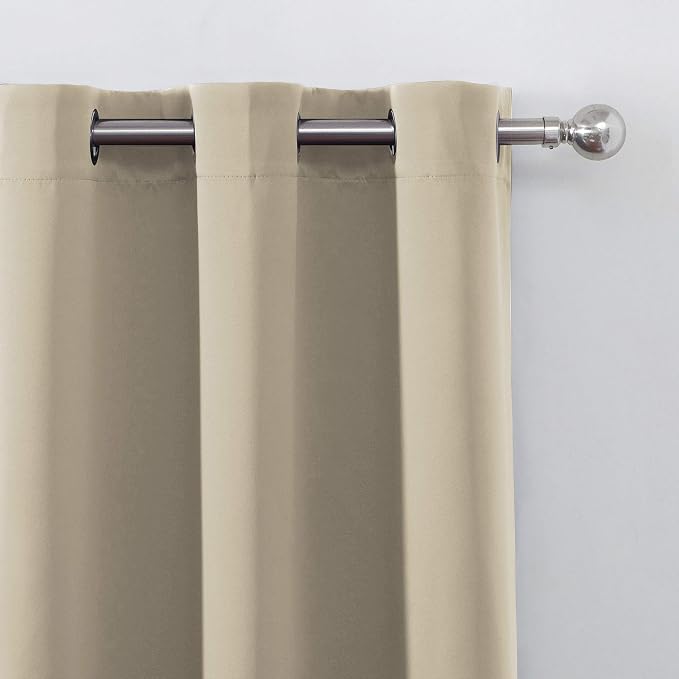 LEMOMO Beige Thermal Blackout Curtains/38 x 54 Inch/Set of 2 Panels Room - Image 7