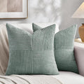 Fancy Homi 2 Packs Grey Blue Euro Decorative Throw Pillow Covers 28x28 Inch by Fancy+Homi