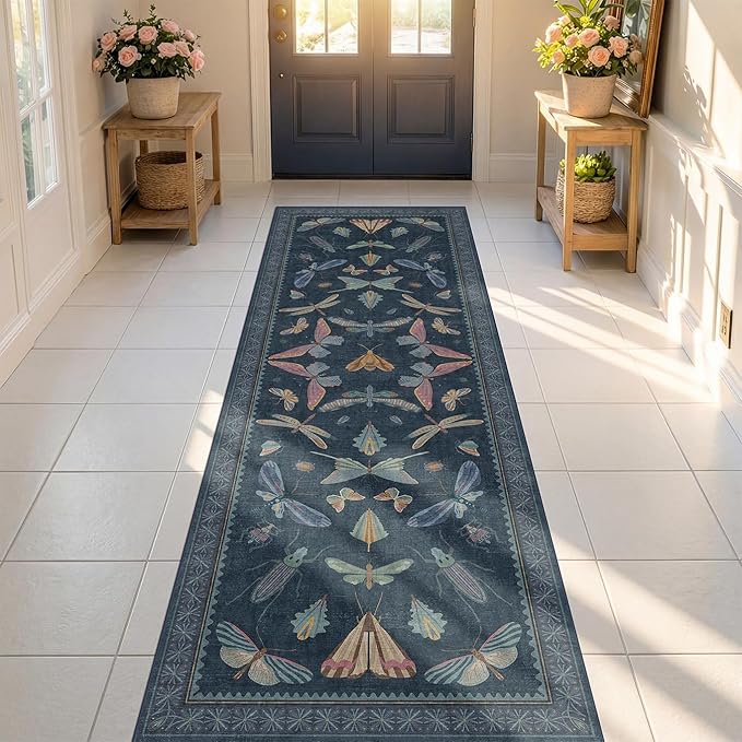 Vintage 2'6"x8' Kitchen Rugs Washable, Non Slip 8ft Long Rugs - Image 3