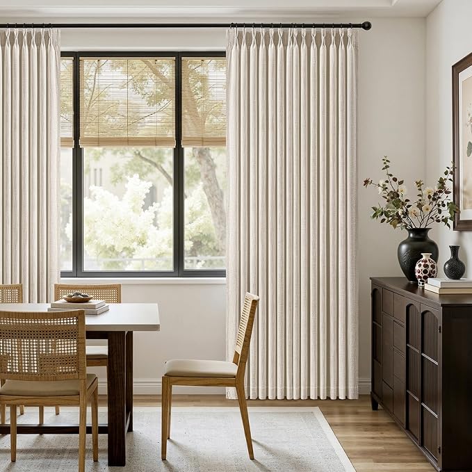 MIULEE Pinch Pleated Thick Linen Curtains 102 Inches Long 2 Panels - Image 5