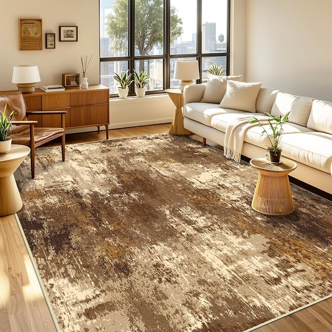 Washable Area Rugs 2'x10' Non-Slip Modern Abstract Soft - Image 9