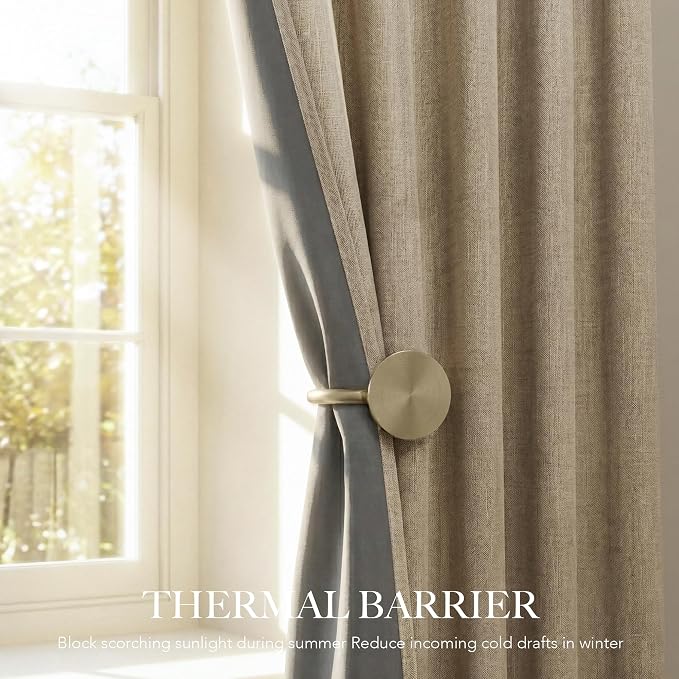 RYB HOME Polyester Textured 100% Blackout Curtains - Image 4