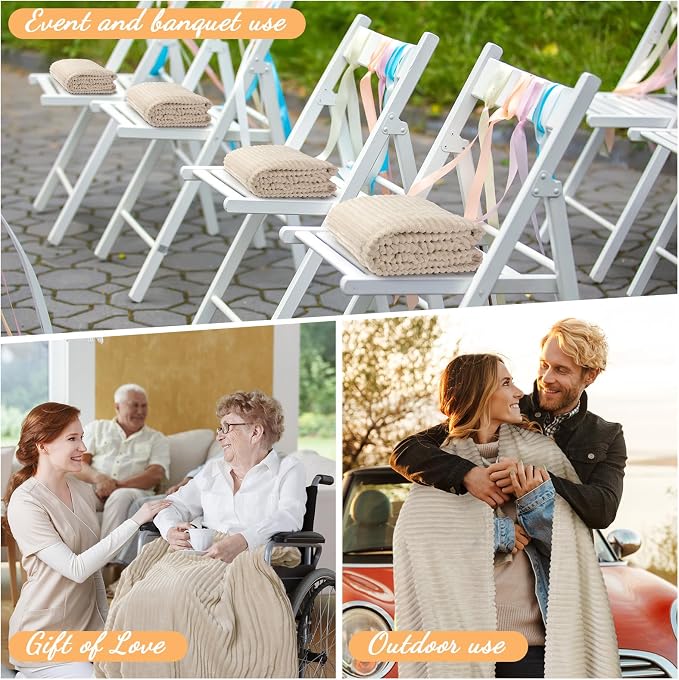 Buryeah 12 Pcs Flannel Throw Blanket Bulk 50 x 60 in Sleepover Blanket Outdoor - Image 6