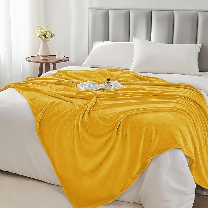 BEDELITE Fleece Blanket Yellow Throw Blanket - Image 6