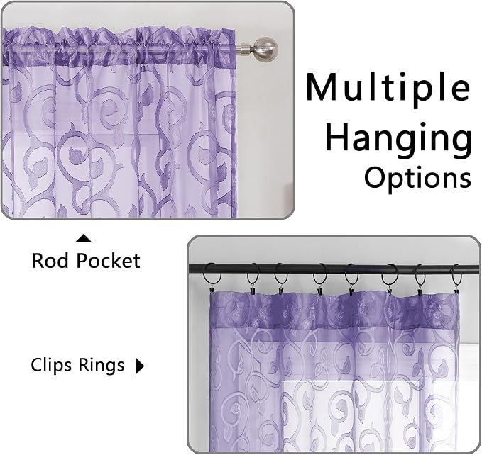 OWENIE Furman Sheer Curtains 72 inches Long - Image 4