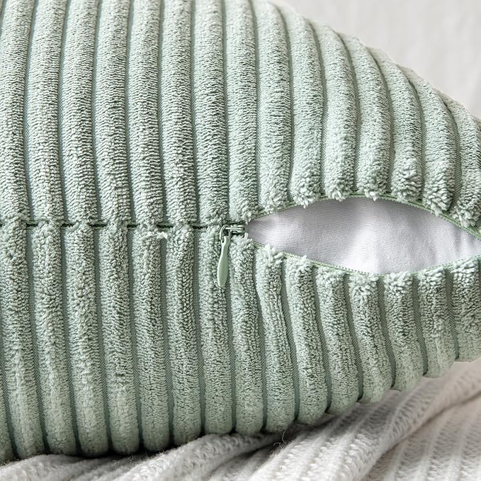 MIULEE Greyish Green Decorative Throw Pillow Covers 18x18 Inch - Image 3