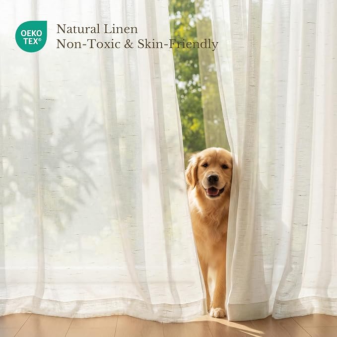 NICETOWN Semi Sheer Linen Curtains - Image 6
