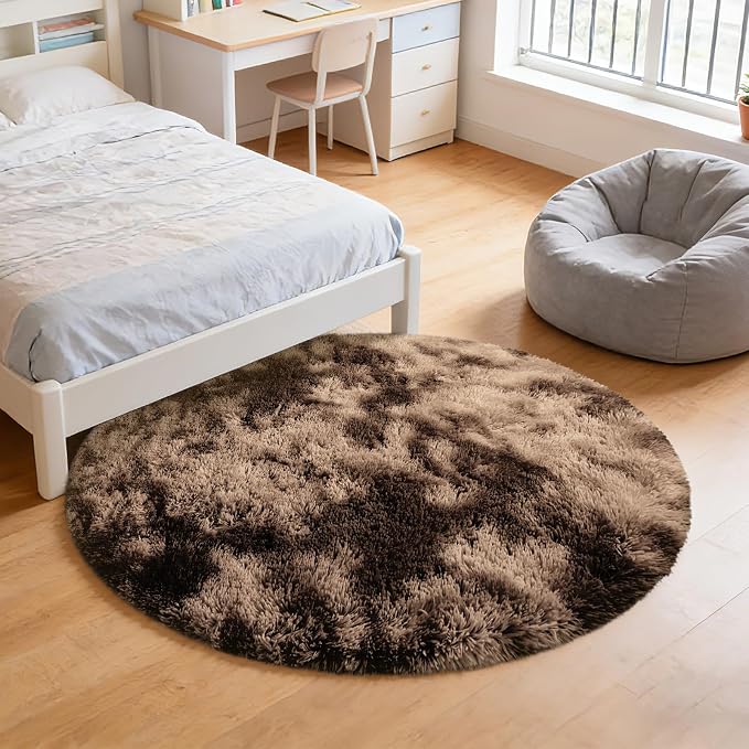 Fluffy Round Rug, Soft Area Rugs - Image 7